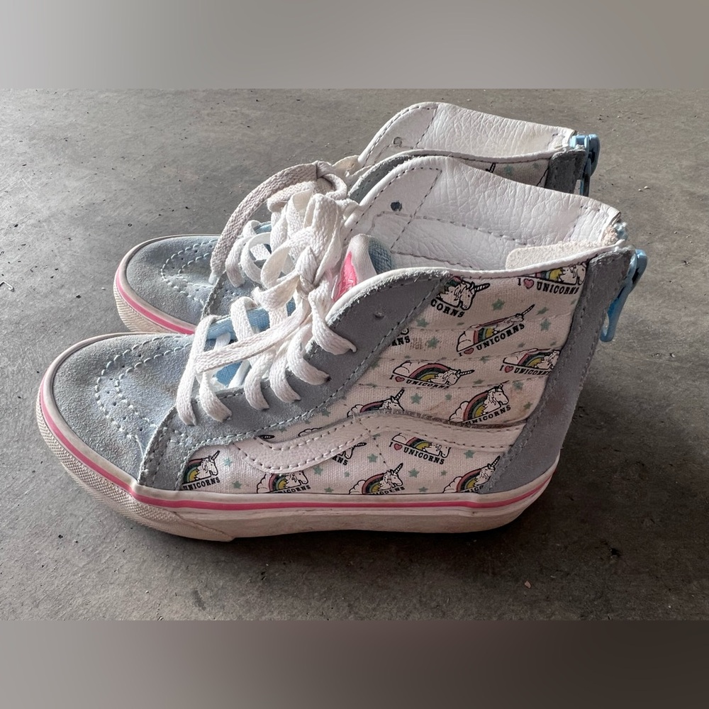 Vans SK8-HI ZIP PS "Unicorn" Kids Size 11.5 - Picture 3 of 6